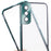 For Samsung Galaxy S21 5G Security Lock Magnetic Phone Case Metal Frame Double Sided Tempered Glass Clear Cover - Green - 5