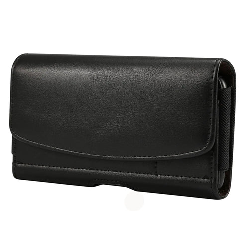 6.7-6.9 inch Belt Holster Texture Microfiber Leather Card Holder Pouch Horizontal Cell Phone Case with Belt Clip - 1