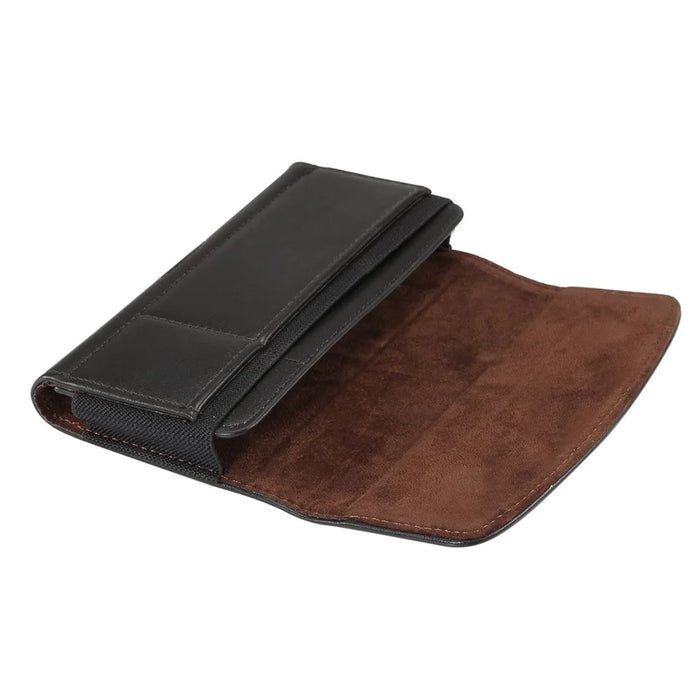 6.7-6.9 inch Belt Holster Texture Microfiber Leather Card Holder Pouch Horizontal Cell Phone Case with Belt Clip - 5