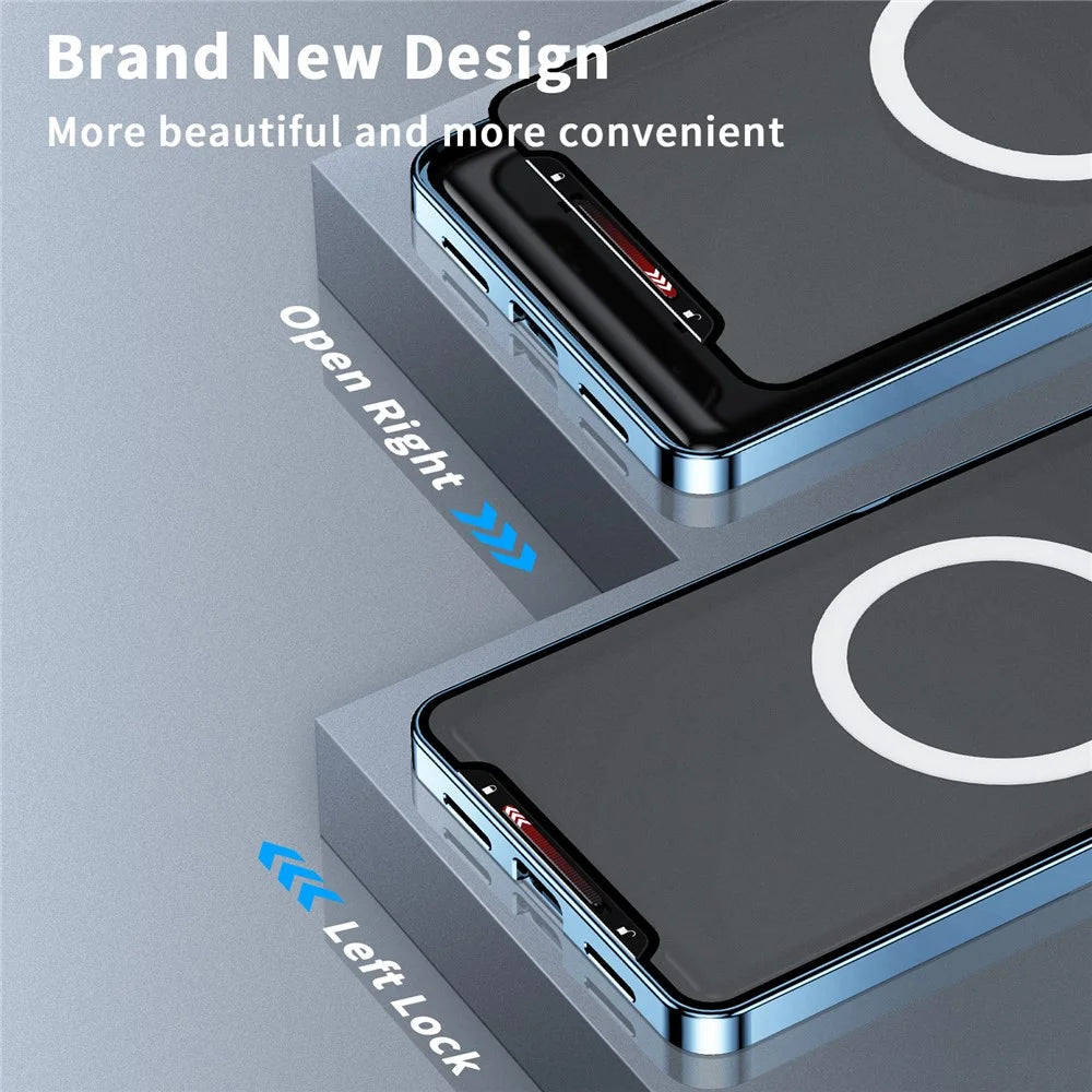 For Samsung Galaxy S23 FE Magnetic Phone Case Camera  Protection Metal Frame Matte Back Cover - Blue - 6