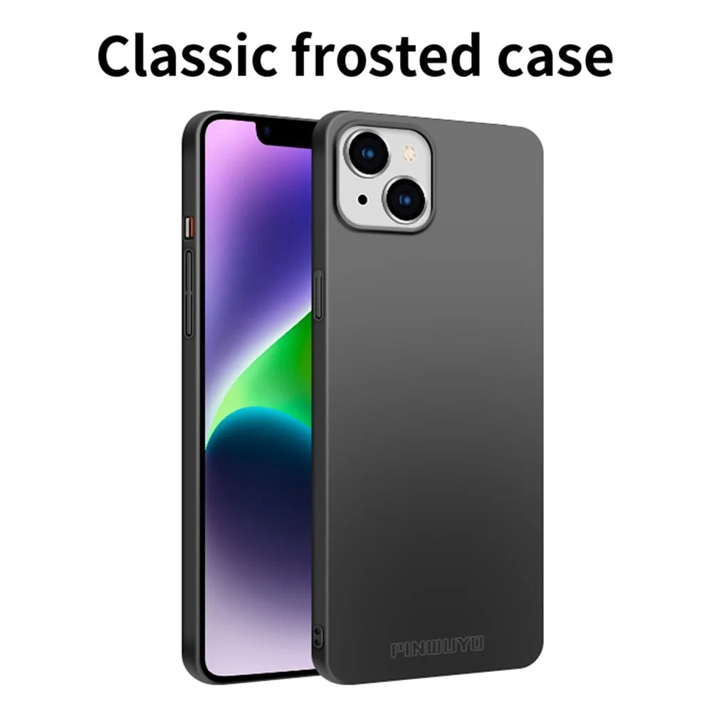 PINWUYO PC Series for iPhone 15 Hard PC Phone Case Matte Slim Phone Cover with Magnetic Ring Holder - Black - 2
