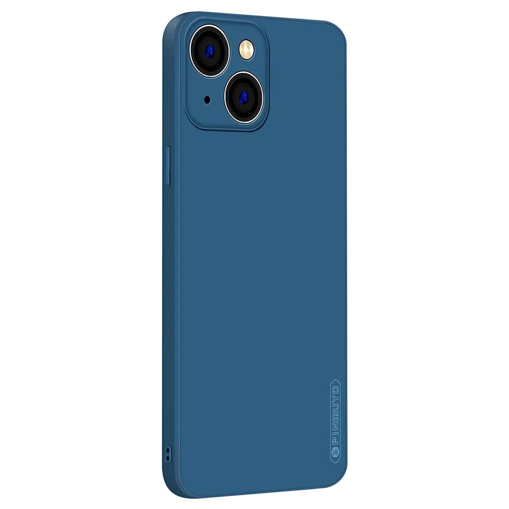 PINWUYO For iPhone 15 Plus Anti-Scratch Back Case Precise Cutouts Soft TPU Phone Cover - Dark Blue - 1