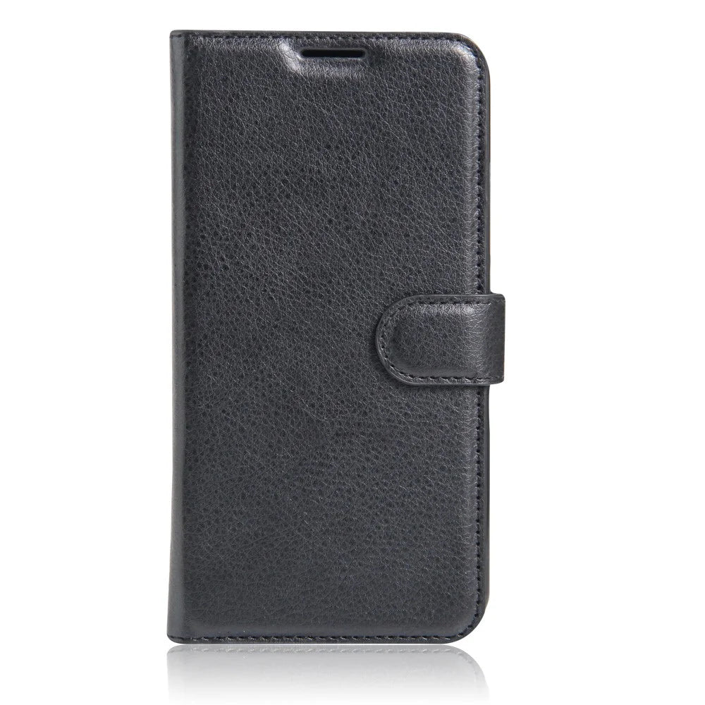 For Samsung Galaxy A5 (2017) Litchi Grain Leather Wallet Stand Case Anti-Drop Anti-Fall Protections - Black - 2