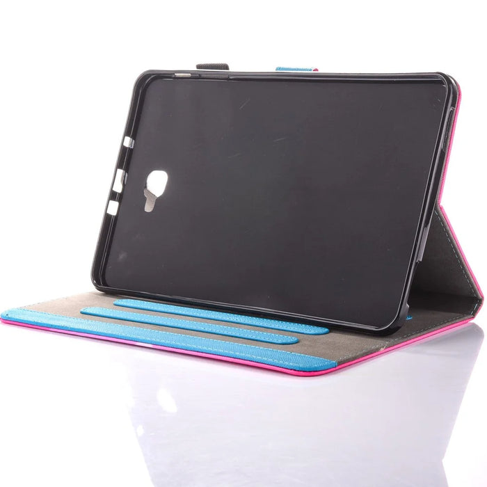 For Samsung Galaxy Tab A 10.1 (2016) T580 T585 Patterned Leather Card Slot Shell - Two Lovely Cats - 4