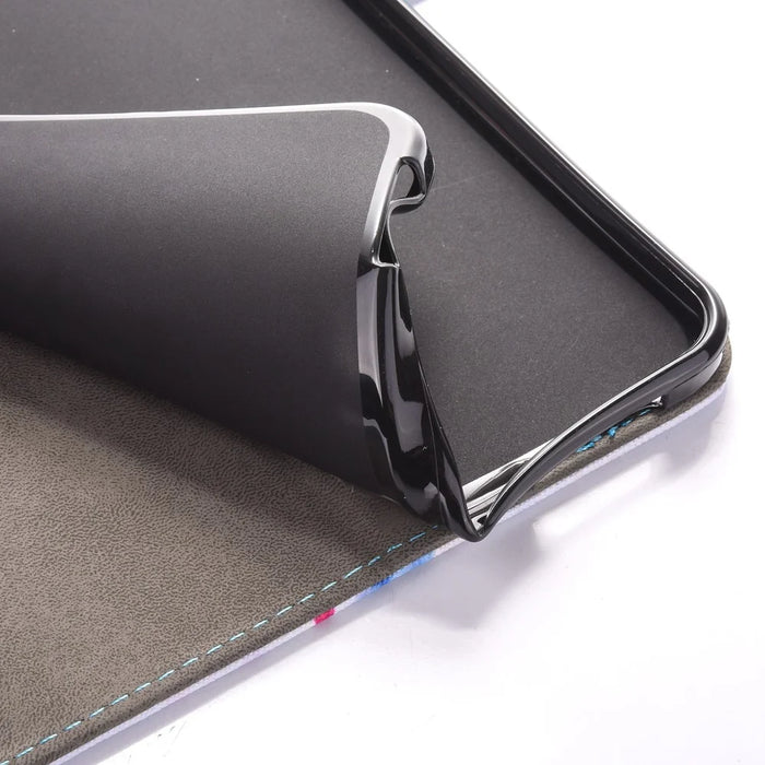For Samsung Galaxy Tab A 10.1 (2016) T580 T585 Patterned Leather Card Slot Shell - Two Lovely Cats - 7
