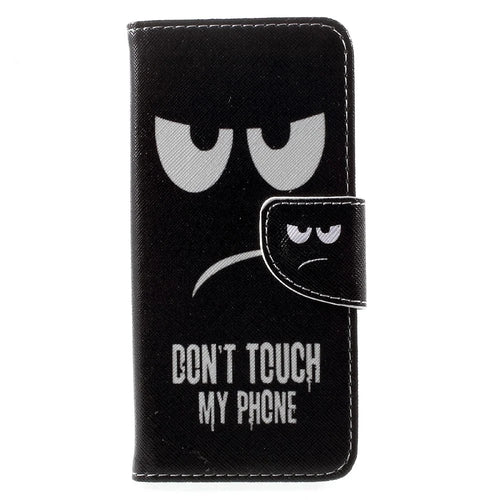 For Samsung Galaxy S8 Patterned Wallet Leather Protective Case - Do Not Touch My Phone - 1