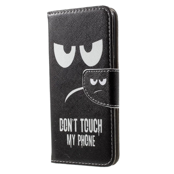 For Samsung Galaxy S8 Patterned Wallet Leather Protective Case - Do Not Touch My Phone - 2