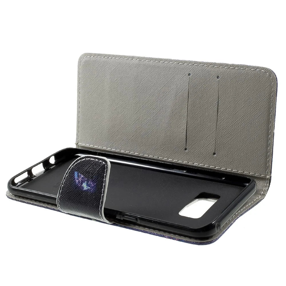 Patterned Wallet Leather Case Accessory for Samsung Galaxy S8 Plus - Shiny Butterflies - 5