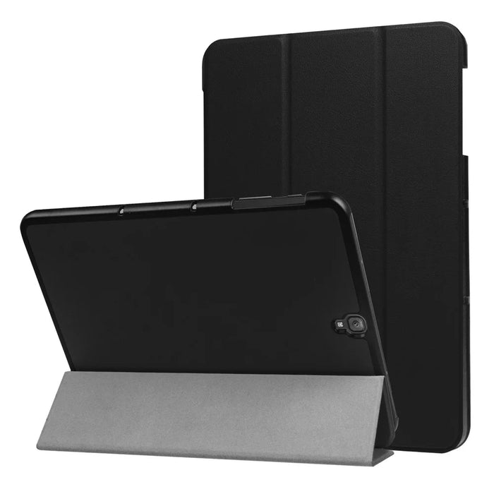 Tri-fold Flip Leather Stand Case for Samsung Galaxy Tab S3 9.7-inch T820 - Black - 1