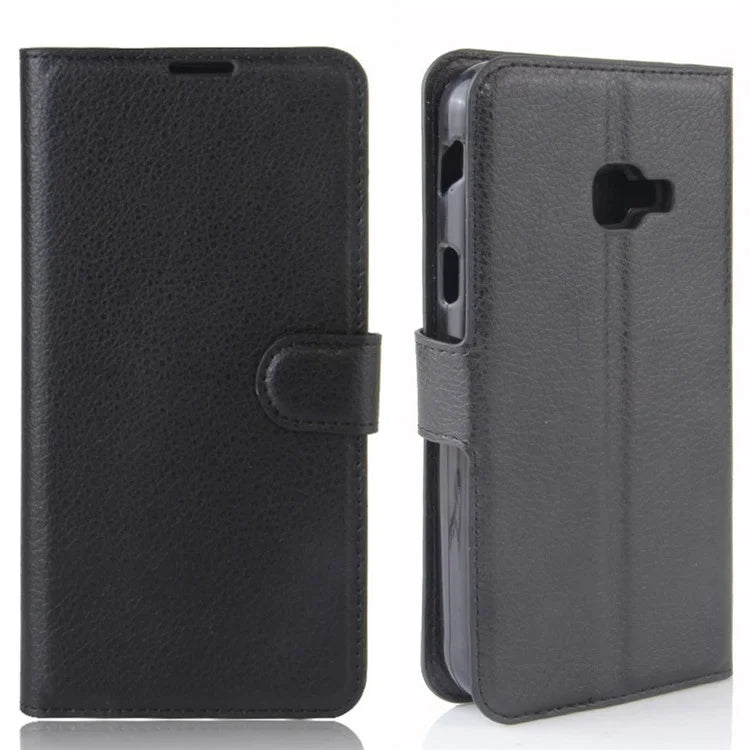 Litchi Skin Wallet Leather Stand Case for Samsung Galaxy Xcover 4s / Xcover 4 G390F - Black - 1