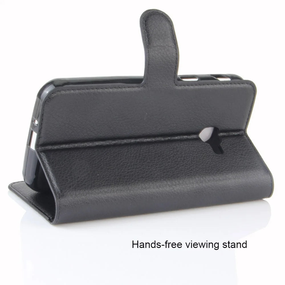 Litchi Skin Wallet Leather Stand Case for Samsung Galaxy Xcover 4s / Xcover 4 G390F - Black - 5