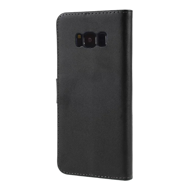 For Samsung Galaxy S8 G950 Well-Selected Split Leather Wallet Phone Accessory Shell - Black - 3