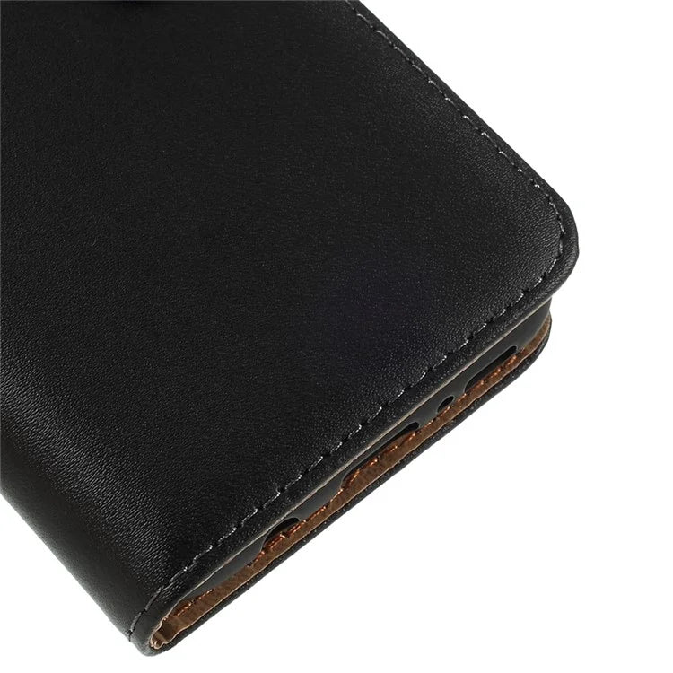 For Samsung Galaxy S8 G950 Well-Selected Split Leather Wallet Phone Accessory Shell - Black - 7