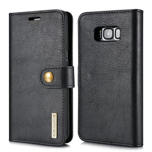 DG.MING for Samsung Galaxy S8 G950 Detachable 2 in 1 Wallet Split Leather Phone Cover Anti-fingerprint Phone Case - Black - 2