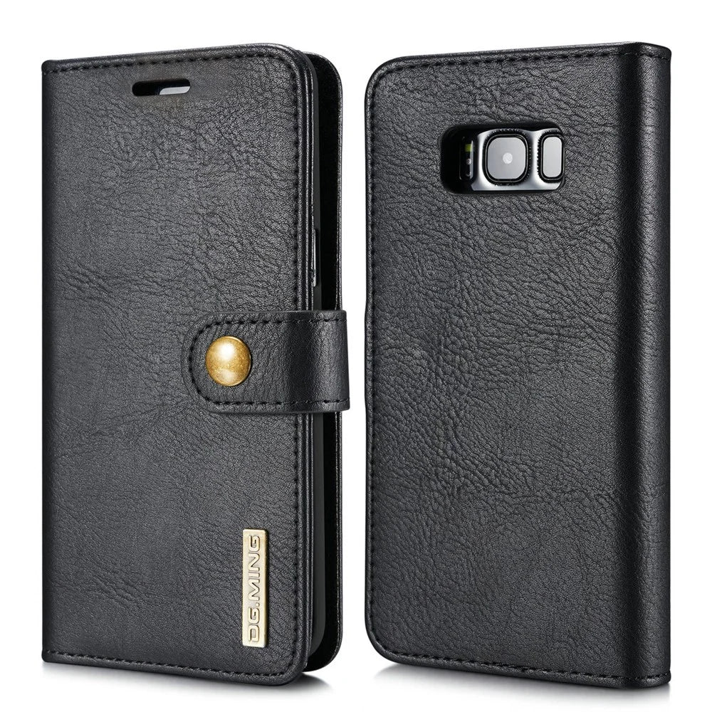 DG.MING For Samsung Galaxy S8 Plus G955 Detachable 2 in 1 Anti-scratch Split Leather Wallet Phone Cover - Black - 2