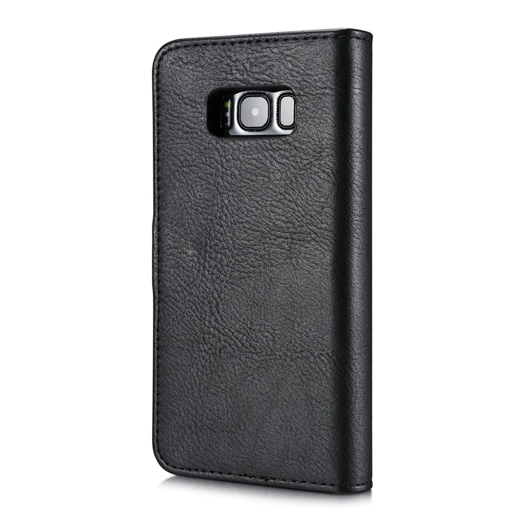 DG.MING For Samsung Galaxy S8 Plus G955 Detachable 2 in 1 Anti-scratch Split Leather Wallet Phone Cover - Black - 5