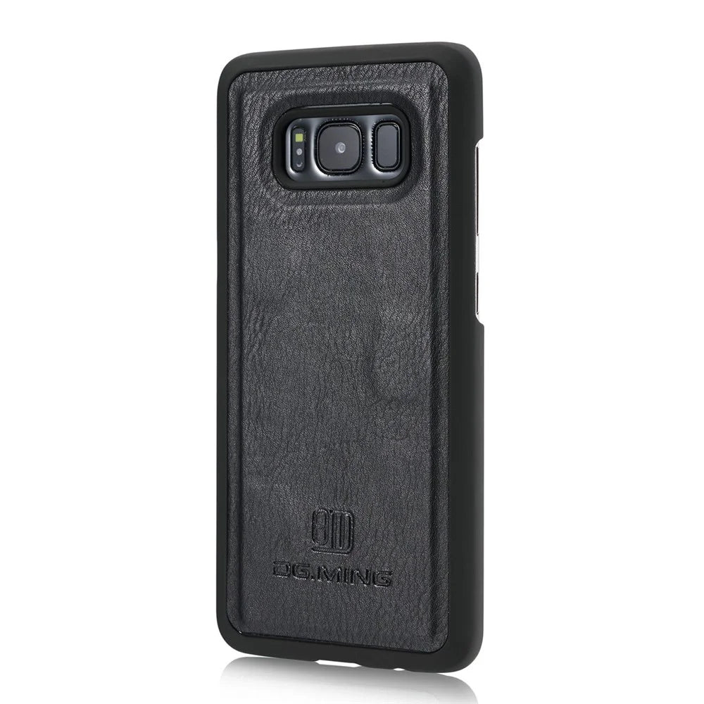 DG.MING For Samsung Galaxy S8 Plus G955 Detachable 2 in 1 Anti-scratch Split Leather Wallet Phone Cover - Black - 6