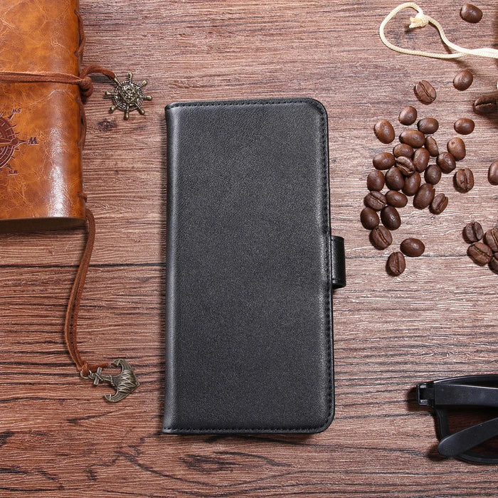 Genuine Split Leather Wallet  Stand Phone Case for Samsung Galaxy S8 G950 - Black - 6