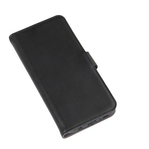 Genuine Split Leather Card Holder Stand Flip Case for Samsung Galaxy S8 Plus G955 - Black - 1