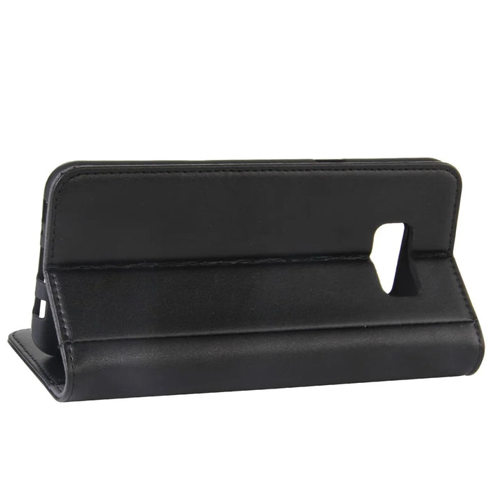 Genuine Split Leather Card Holder Stand Flip Case for Samsung Galaxy S8 Plus G955 - Black - 5
