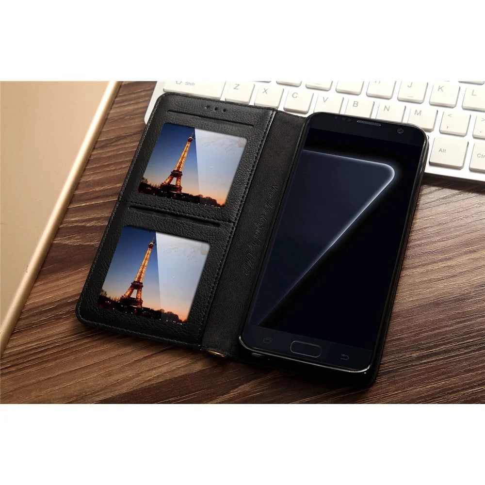 CMAI2 PU Leather Card Slots Flip Case with Stand for Samsung Galaxy S8 G950 - Black - 7