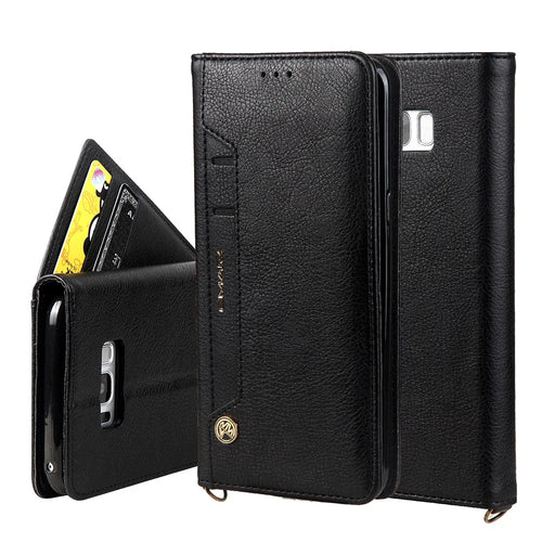 CMAI2 PU Leather Card Slots Mobile Casing for Samsung Galaxy S8 Plus G955 - Black - 1