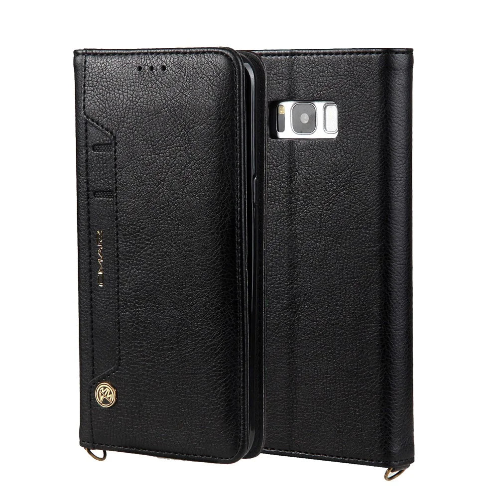 CMAI2 PU Leather Card Slots Mobile Casing for Samsung Galaxy S8 Plus G955 - Black - 2