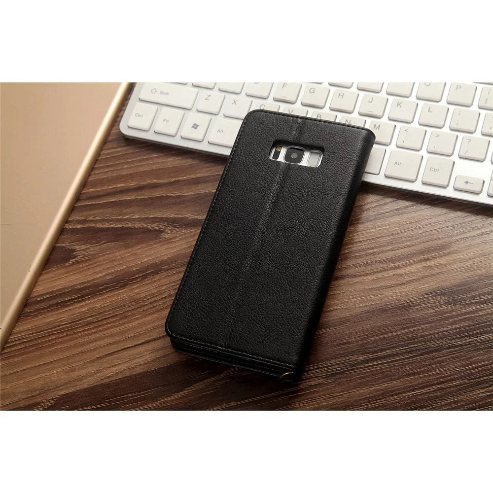 CMAI2 PU Leather Card Slots Mobile Casing for Samsung Galaxy S8 Plus G955 - Black - 6