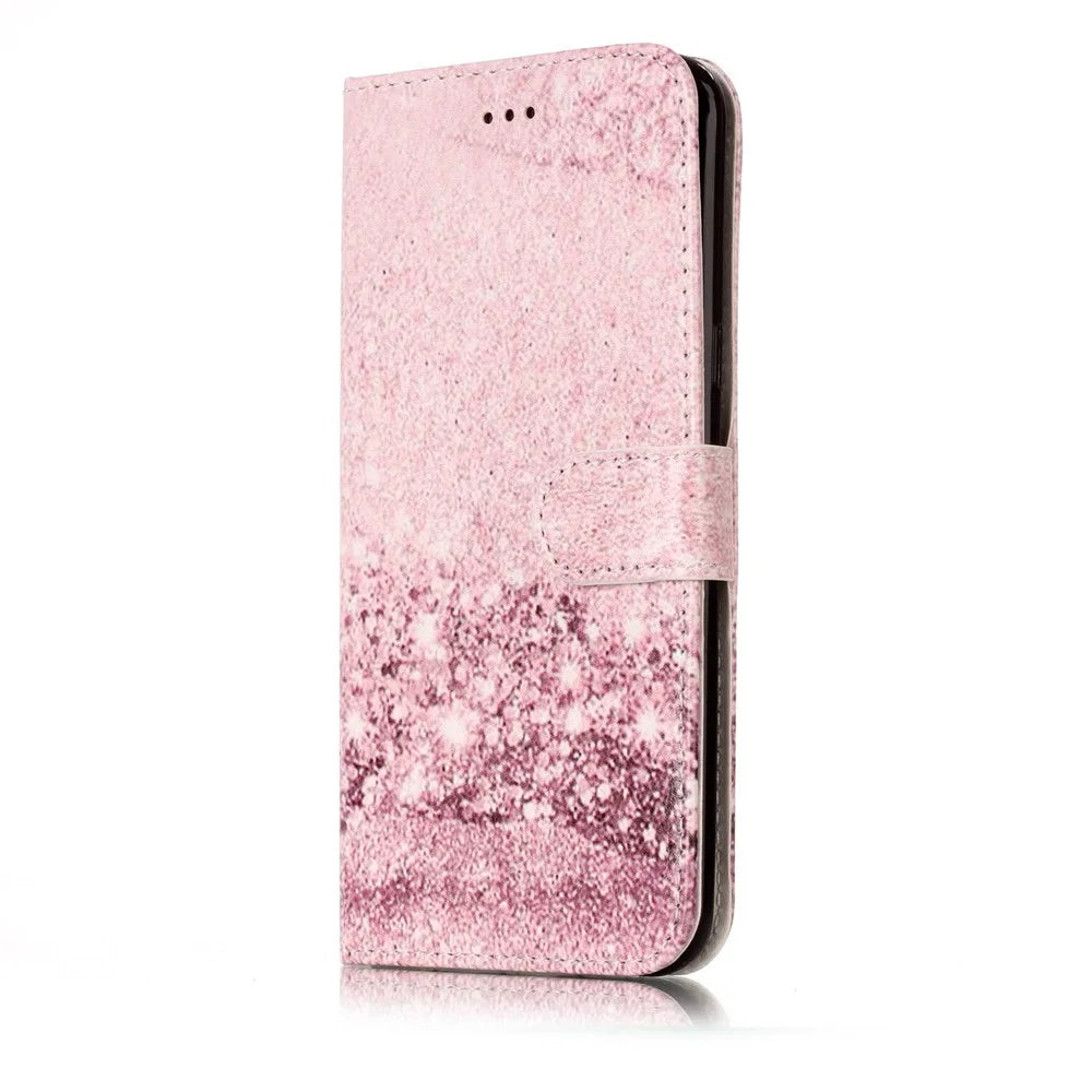 Patterned Leather Wallet Case for Samsung Galaxy S8 G950 - Glittery Sequins - 2