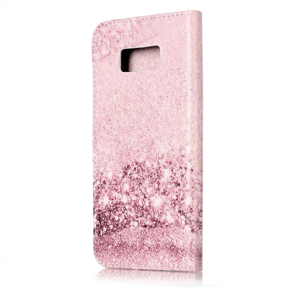 Patterned Leather Wallet Case for Samsung Galaxy S8 G950 - Glittery Sequins - 3
