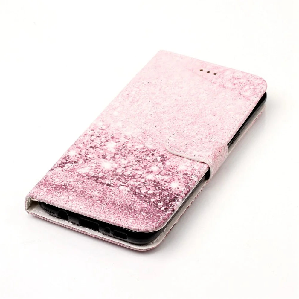 Patterned Leather Wallet Case for Samsung Galaxy S8 G950 - Glittery Sequins - 5