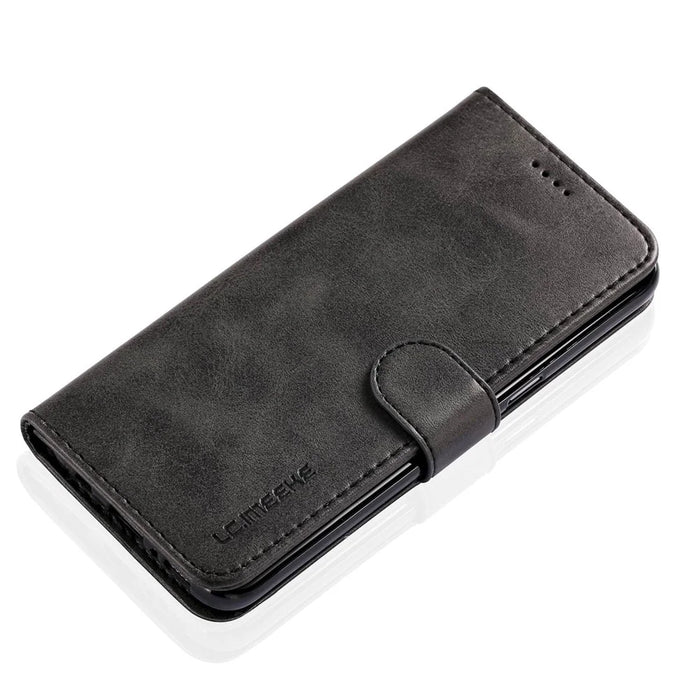 LC.IMEEKE Leather Wallet Mobile Shell for Samsung Galaxy S8 G950 - Black - 6