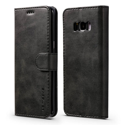 LC.IMEEKE Wallet Stand Leather Case Accessory for Samsung Galaxy S8 Plus G955 - Black - 1