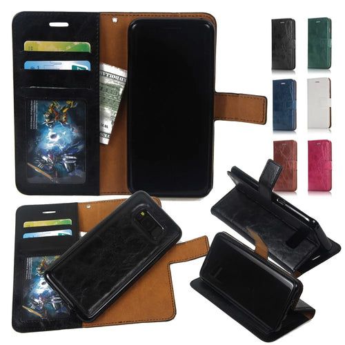 For Samsung Galaxy S8 G950 Detachable 2-in-1 Crazy Horse Leather Wallet Cover with  Inner TPU Case - Black - 1