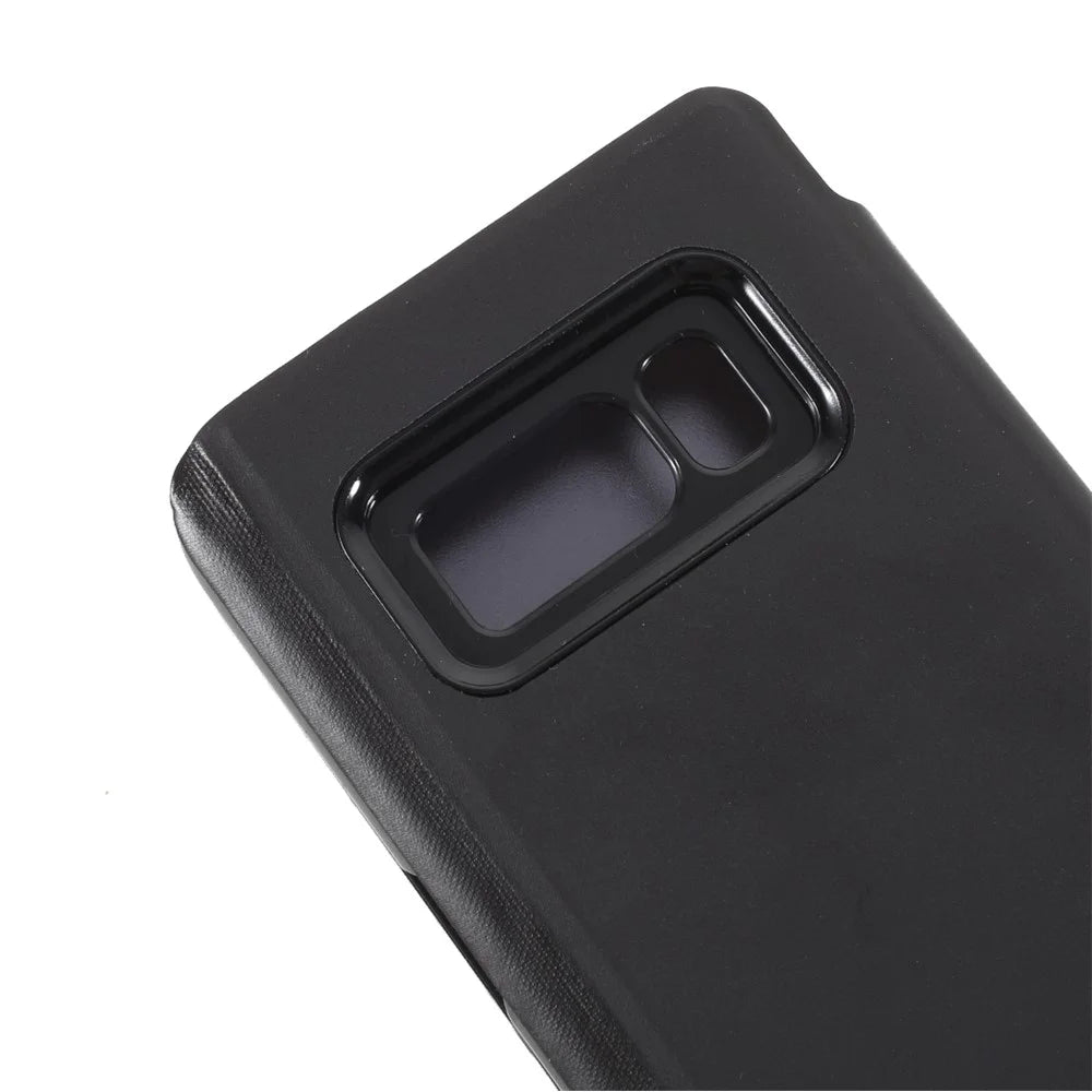 For Samsung Galaxy S8 Flip Leather Cover with Stand Full Body Protective Phone Case - Black - 6