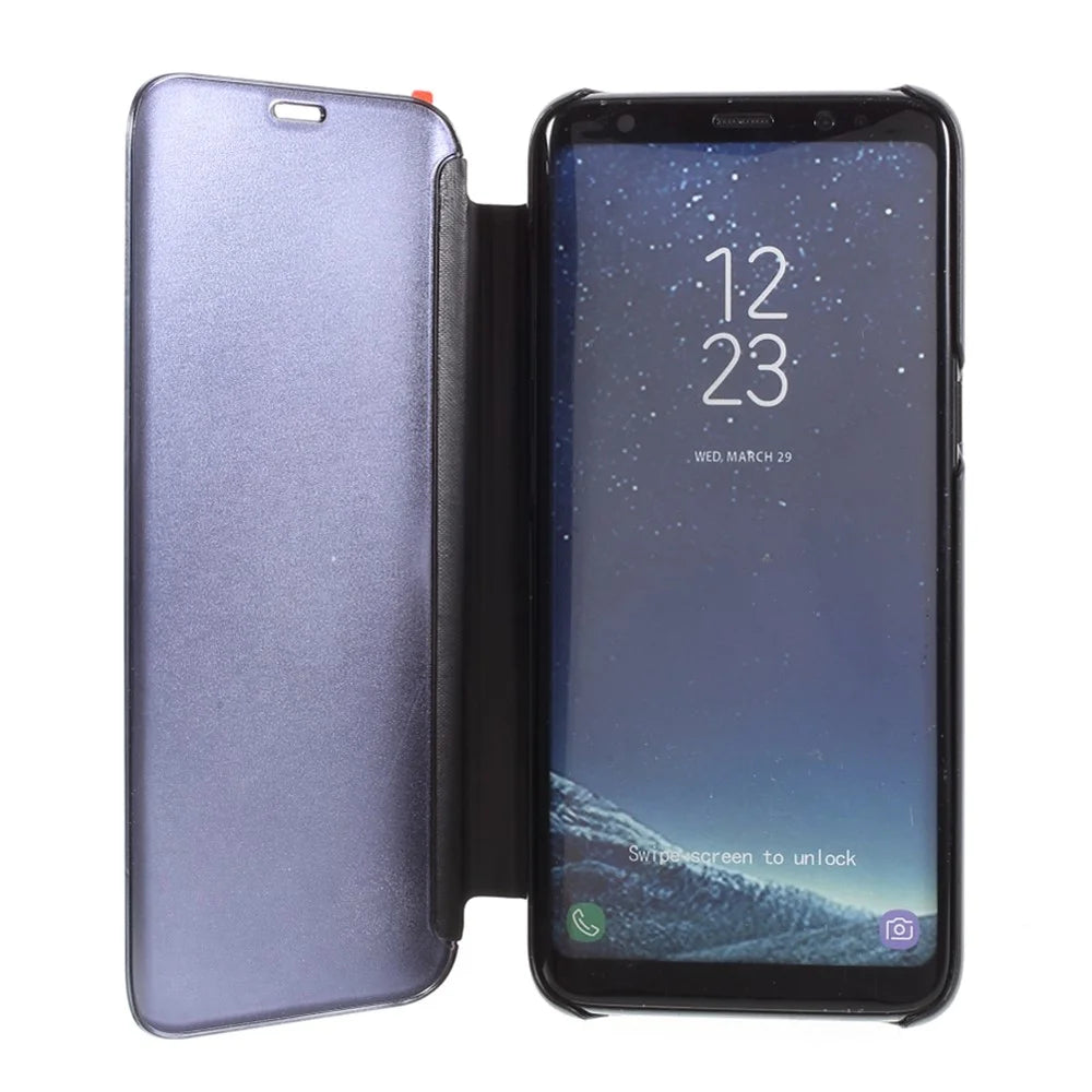 For Samsung Galaxy S8 Flip Leather Cover with Stand Full Body Protective Phone Case - Black - 7