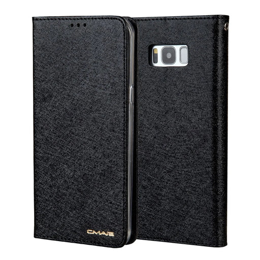CMAI2 Series Silk Texture Wallet Stand Leather Case for Samsung Galaxy S8 G950 - Black - 2