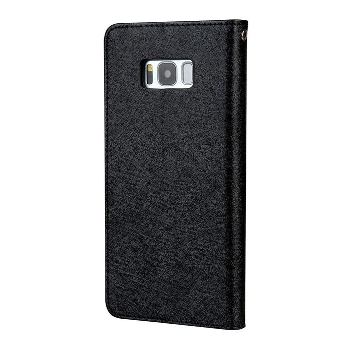 CMAI2 Series Silk Texture Wallet Stand Leather Case for Samsung Galaxy S8 G950 - Black - 5