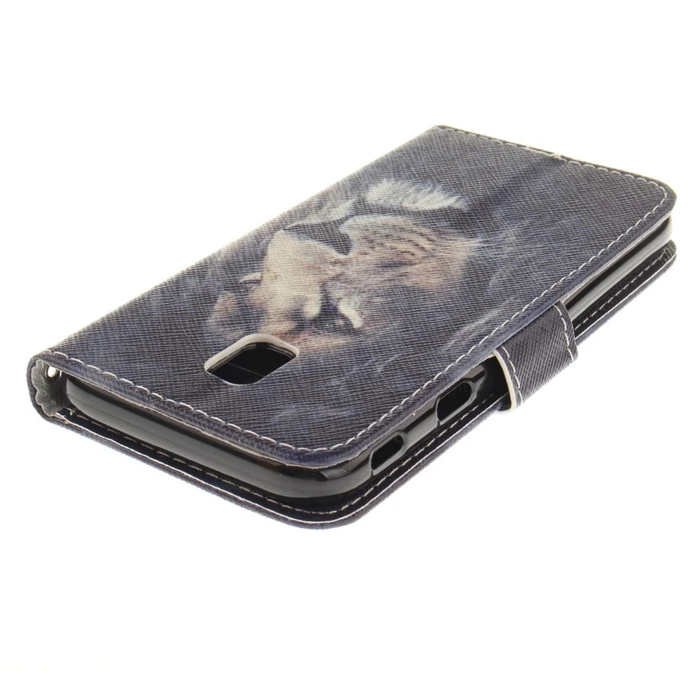 Pattern Printing Leather Wallet Stand Case for Samsung Galaxy J3 (2017) EU Version - Lion - 5