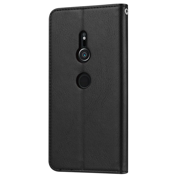 Auto-absorbed Leather Stand Phone Case for Sony Xperia XZ2 - Black - 4
