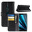 For Sony Xperia XZ3 Phone Cases Genuine Split Leather Wallet Mobile Cover Stand - Black - 1
