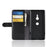 For Sony Xperia XZ3 Phone Cases Genuine Split Leather Wallet Mobile Cover Stand - Black - 5