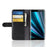 For Sony Xperia XZ3 Phone Cases Genuine Split Leather Wallet Mobile Cover Stand - Black - 6