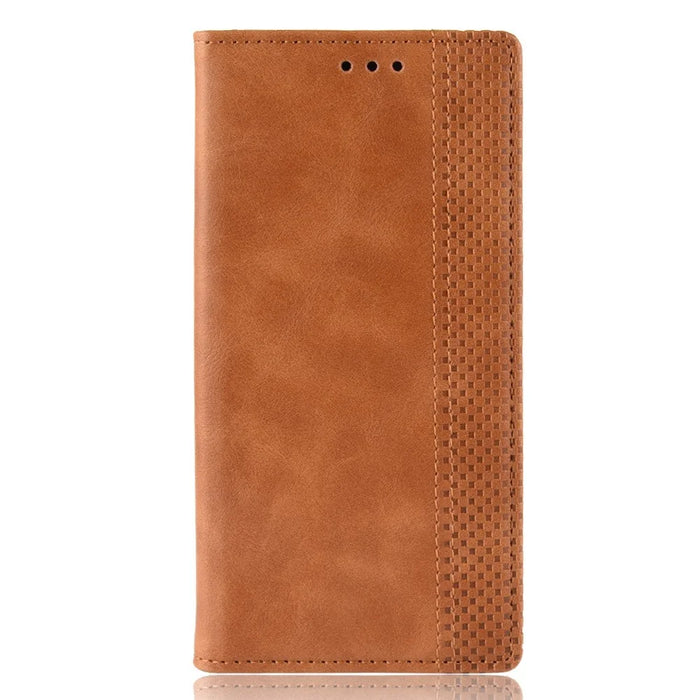 Vintage Style Leather Wallet Case for Sony Xperia 1 - Brown - 6