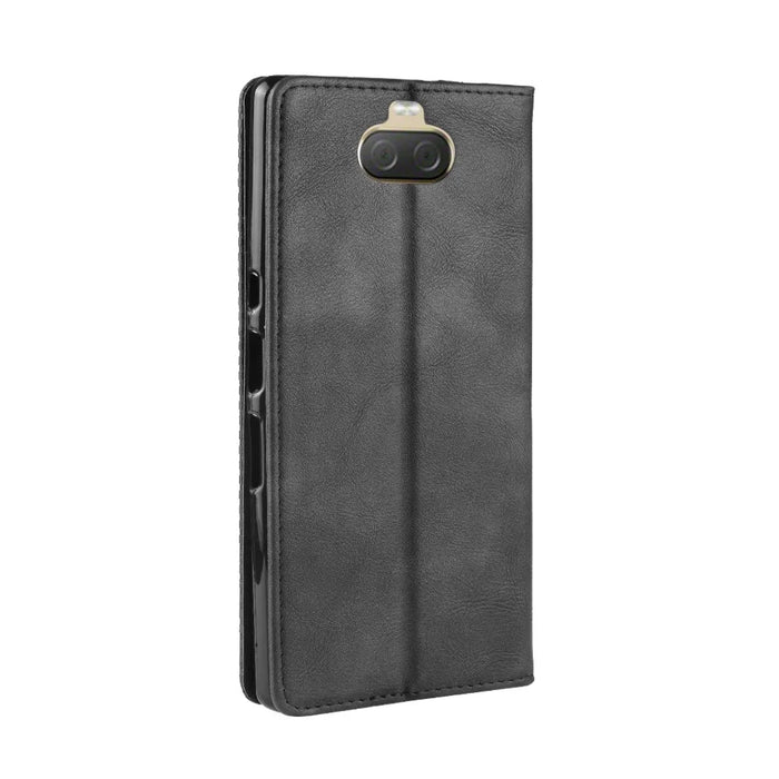 Vintage Style Leather Wallet Case for Sony Xperia 10 - Black - 7