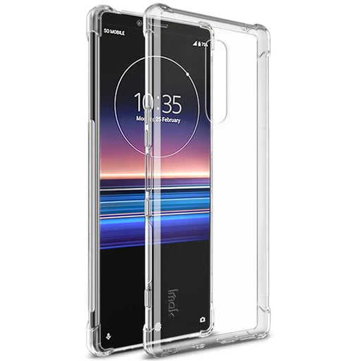 IMAK Skin Feel Anti-drop TPU Phone Case + Explosion-proof Screen Film for Sony Xperia 1 - Transparent - 1