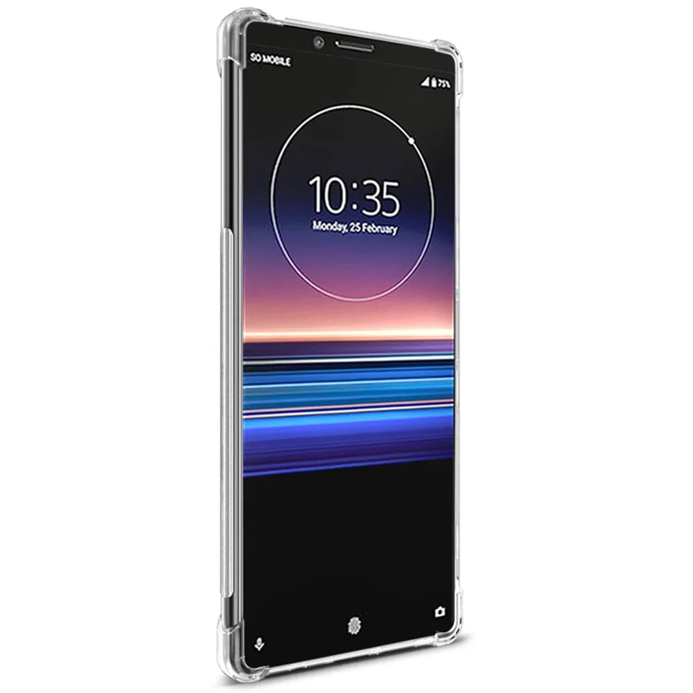IMAK Skin Feel Anti-drop TPU Phone Case + Explosion-proof Screen Film for Sony Xperia 1 - Transparent - 3