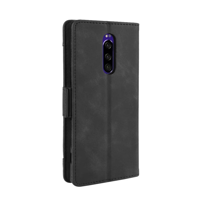 Wallet Stand Leather Protective Phone Case for Sony Xperia 1 - Black - 5