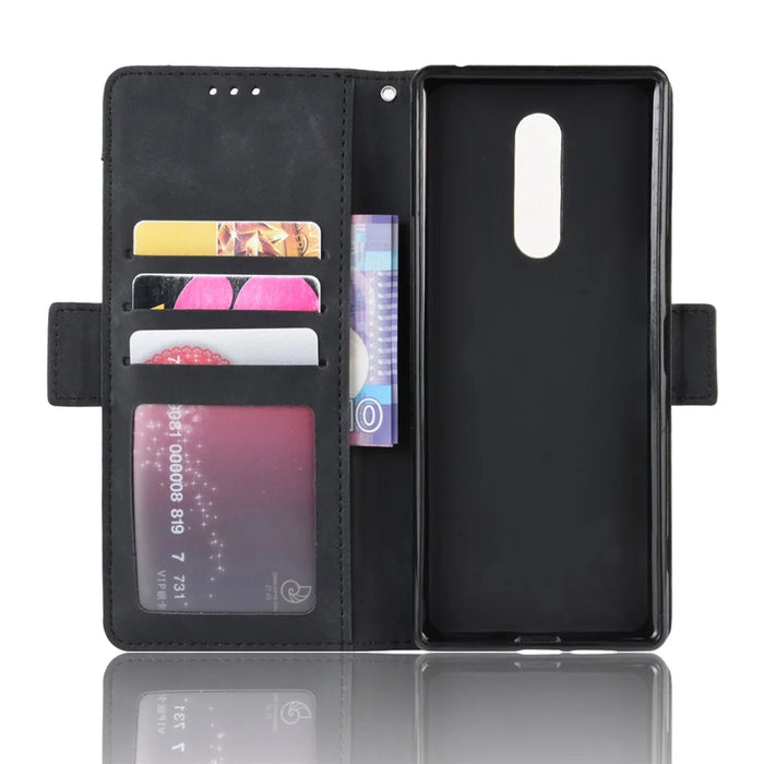 Wallet Stand Leather Protective Phone Case for Sony Xperia 1 - Black - 6