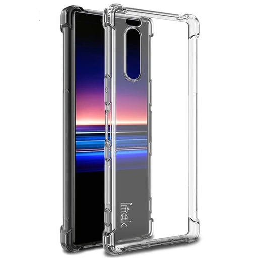 IMAK Silky Anti-drop TPU Soft Case + Explosion-proof Screen Film for Sony Xperia 5 - Transparent - 1